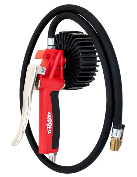 AIRPRESS Pistola profesional con manómetro y 1m manguera CEE N 86/217