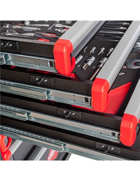 AIRPRESS Carro de 217 herramientas 7 cajones con encimera de metal