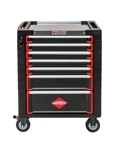 AIRPRESS Carro de 217 herramientas 7 cajones con encimera de metal