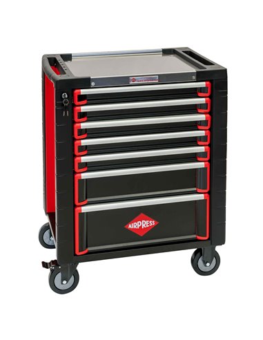 AIRPRESS Carro de 217 herramientas 7 cajones con encimera de metal