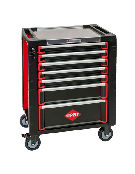 AIRPRESS Carro de 217 herramientas 7 cajones con encimera de metal