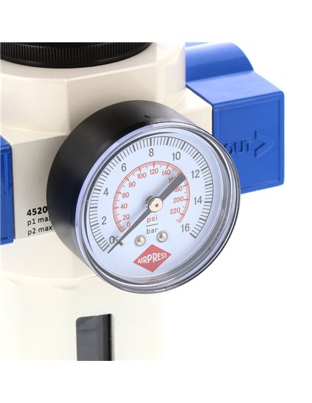 AIRPRESS Separador de aceite/agua y válvula reductora de presión 1" 15 bar