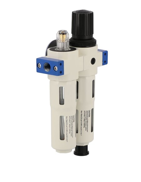 AIRPRESS Válvula reductora de presión separador de aceite/agua y engrasador 3/4" 15 bar