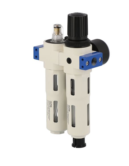 AIRPRESS Válvula reductora de presión separador de aceite/agua y engrasador 3/4" 15 bar