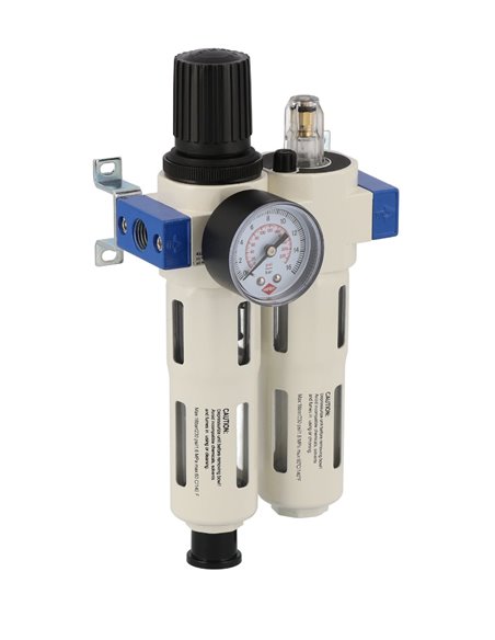 AIRPRESS Válvula reductora de presión separador de aceite/agua y engrasador 3/4" 15 bar
