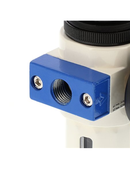 AIRPRESS Válvula reductora de presión separador de aceite/agua y engrasador 3/4" 15 bar