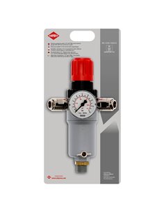 AIRPRESS Válvula reductora de presión 1/2" 12 bar con 2 acoplamiento rápidos