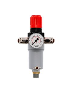 AIRPRESS Válvula reductora de presión 1/2" 12 bar con 2 acoplamiento rápidos 2