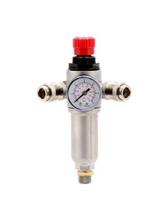 AIRPRESS Válvula reductora de presión 3/8" 10 bar con 2 acoplamiento rápidos universal 2
