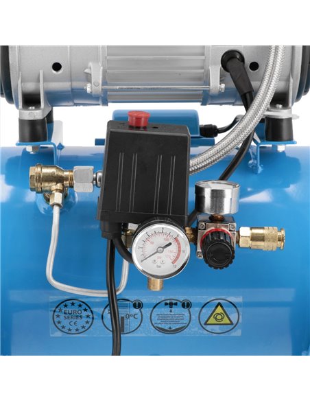 AIRPRESS Compresor de aire silencioso sin aceite LMO 25-250 8 bar 2 CV/1.5 kW 150 l/min 24 L