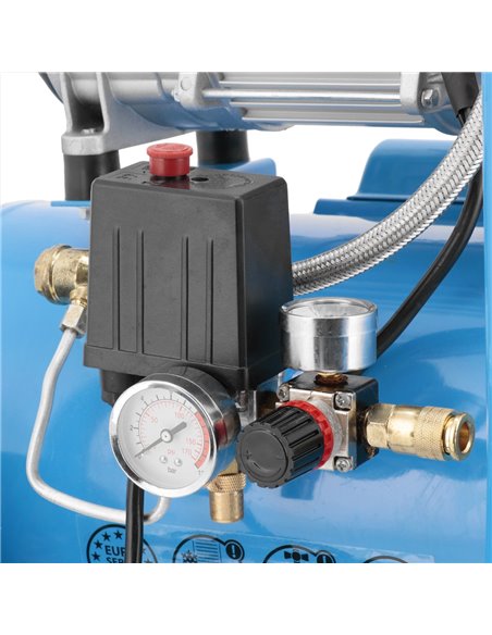 AIRPRESS Compresor de aire silencioso sin aceite LMO 25-250 8 bar 2 CV/1.5 kW 150 l/min 24 L
