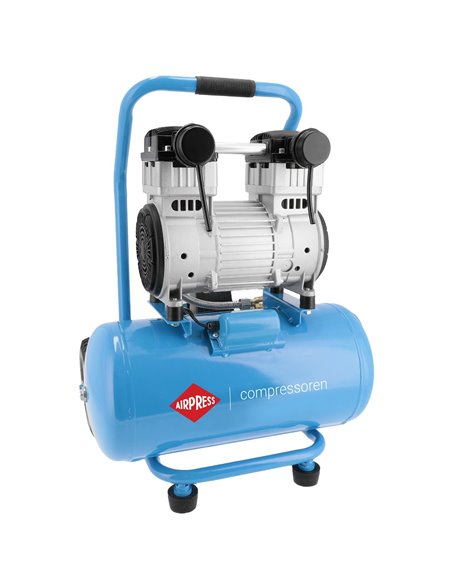 AIRPRESS Compresor de aire silencioso sin aceite LMO 25-250 8 bar 2 CV/1.5 kW 150 l/min 24 L