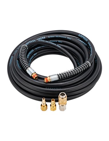 AIRPRESS Manguera de aire 20 bar 10 m 1/4" 14 x 8 mm hybrid polymer con kit of Acoplamientos