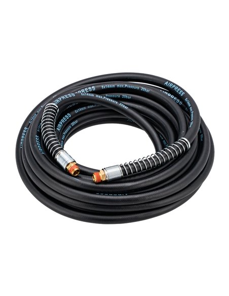 AIRPRESS Manguera de aire 20 bar 10 m 1/4" 14 x 8 mm hybrid polymer con kit of Acoplamientos