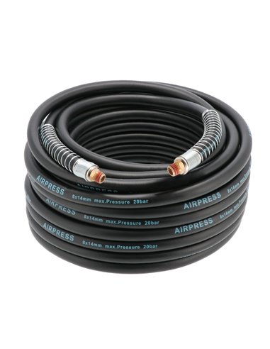 AIRPRESS Manguera de aire 20 bar 20 m 1/4" 14 x 8 mm hybrid polymer con kit of Acoplamientos