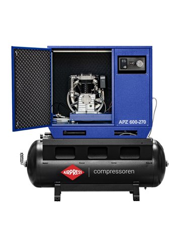 AIRPRESS Compresor de aire silencioso APZ 600-270 10 bar 5.5 CV/4 kW 465 l/min 270 l