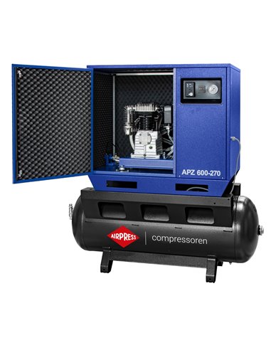 AIRPRESS Compresor de aire silencioso APZ 600-270 10 bar 5.5 CV/4 kW 465 l/min 270 l