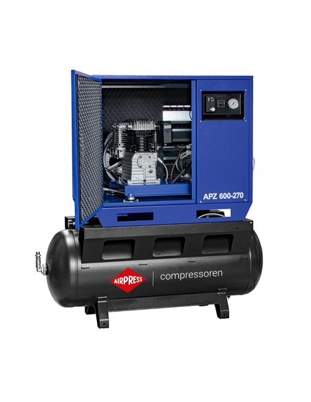 AIRPRESS Compresor de aire silencioso APZ 600-270 10 bar 5.5 CV/4 kW 465 l/min 270 l