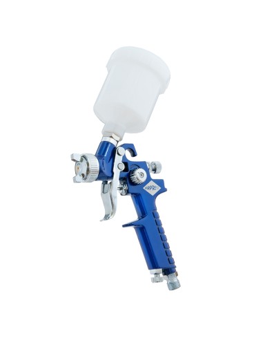 AIRPRESS Mini pistola de pintura HVLP 2 bar 0.8 mm boquilla 125 ml vaso