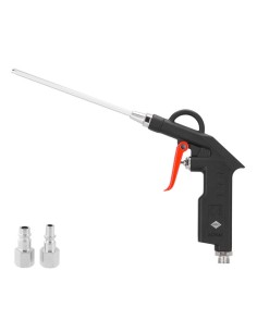 AIRPRESS Pistola de soplado con pico largo y enchufes de pezón