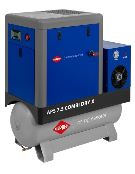 AIRPRESS Compresor de tornillo APS 7.5 Combi Dry X 10 bar 7.5 CV 690 l/min 200 l