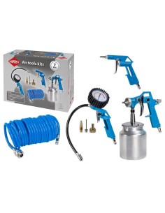 AIRPRESS Juego de herramientas neumáticas Euro 7 piezas