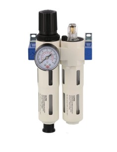 AIRPRESS Separador de aceite/agua válvula reductora de presión y engrasador 1/4" 15 bar