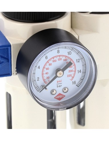 AIRPRESS Separador de aceite/agua válvula reductora de presión y engrasador 1/4" 15 bar