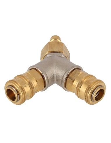 AIRPRESS Acoplamiento en Y 1/2" 2x Euro hembra/macho enchufe de pezón