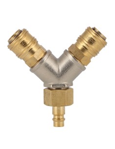 AIRPRESS Acoplamiento en Y 1/2" 2x Euro hembra/macho enchufe de pezón 2
