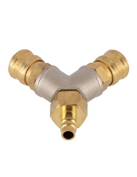 AIRPRESS Acoplamiento en Y 1/2" 2x Euro hembra/macho enchufe de pezón