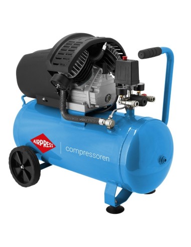 AIRPRESS Compresor de aire HL 425-50 doble pistón con juego de accesorios neumáticos