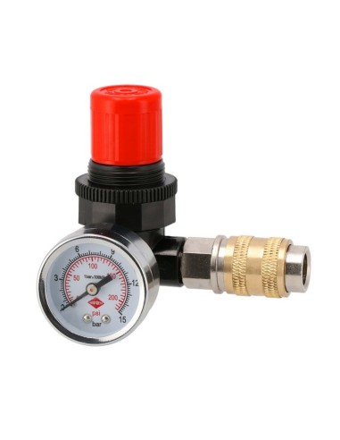 AIRPRESS Válvula reductora de presión 1/4" 12bar con universal 1/4"