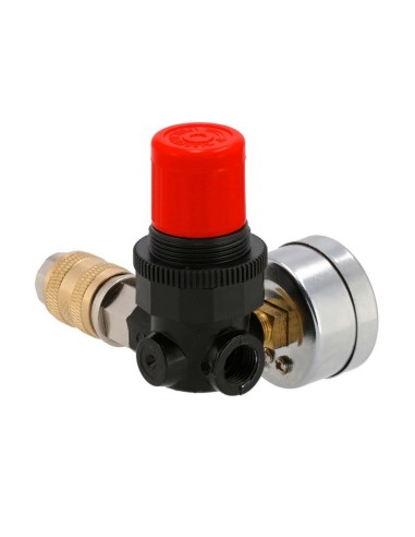 AIRPRESS Válvula reductora de presión 1/4" 12bar con universal 1/4"
