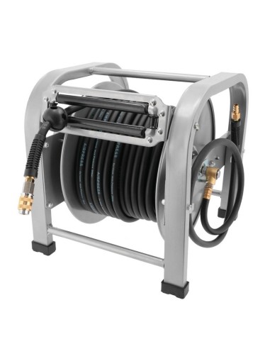 AIRPRESS Enrollador automático de manguera de aire de goma 30 m 8 x 14 mm para suelo
