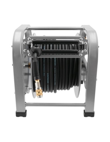 AIRPRESS Enrollador automático de manguera de aire de goma 30 m 8 x 14 mm para suelo