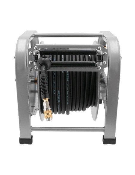 AIRPRESS Enrollador automático de manguera de aire de goma 30 m 8 x 14 mm para suelo