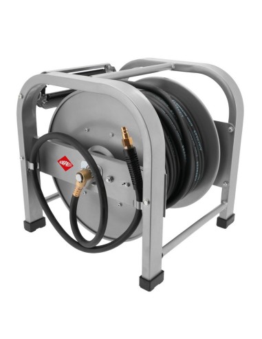 AIRPRESS Enrollador automático de manguera de aire de goma 30 m 8 x 14 mm para suelo