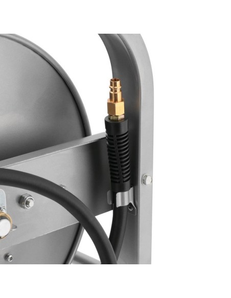 AIRPRESS Enrollador automático de manguera de aire de goma 30 m 8 x 14 mm para suelo