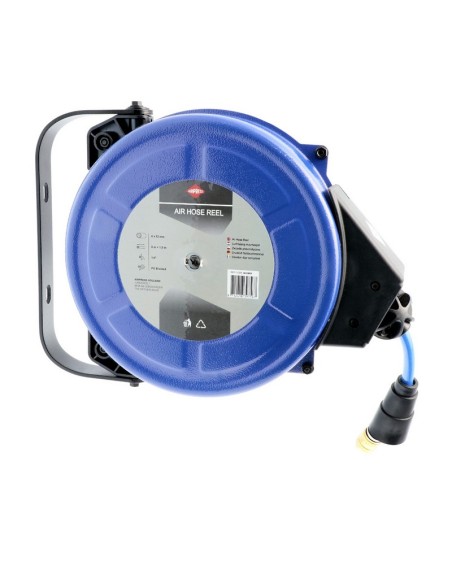 AIRPRESS Enrollador de pared para mangueras de aire PU 8 m 8x12 mm 15 bar