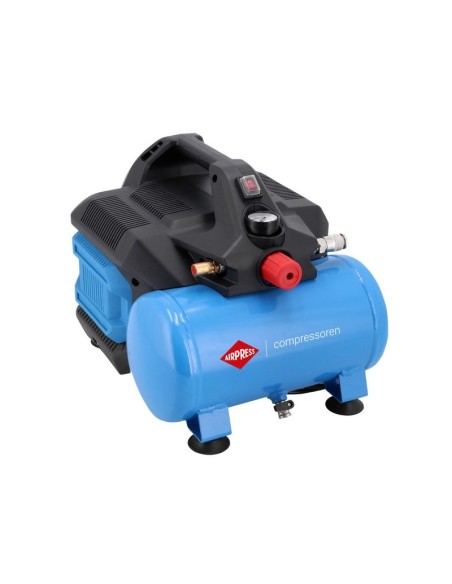 AIRPRESS Compresor sin aceite de dos pistones LMO 6-126 8 bar 1 CV / 0,75 kW 88 l/min 6 l
