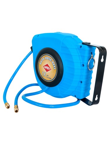 AIRPRESS Enrollador de manguera de aire de montaje en pared 9 m 8 x 12 mm 1/4" PU 12 bar