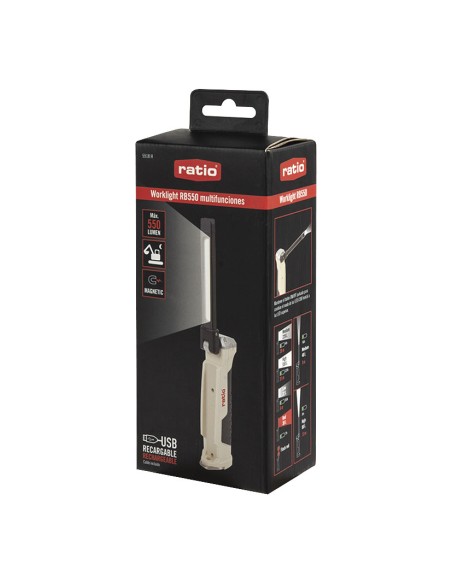 LINTERNA LED COB 550LM RECARGABLE RATIO (3)