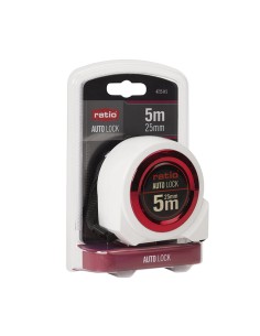 FLEXOMETRO CINTA 25/5 MT.AUTO LOCK RATIO