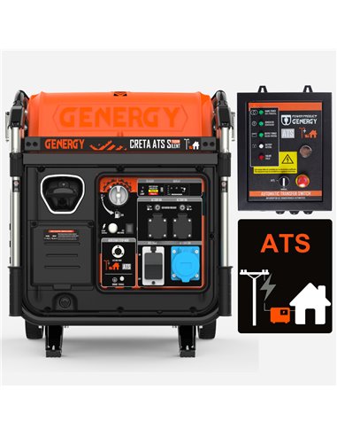 Generador 7500W-230V Inverter Silencioso Arranque Automático Fallo de Red Modelo Creta-ATS Silent