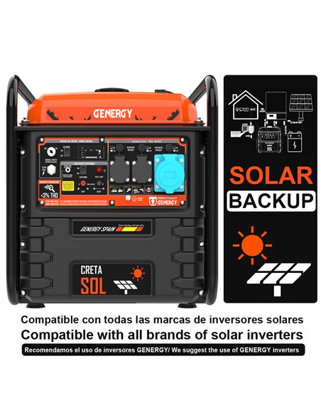 Generador 7500W-230V Inverter Arranque Automático Apoyo Solar Modelo Creta-SOL