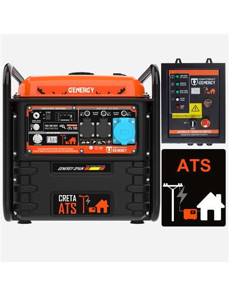 Generador 7500W-230V Inverter Arranque Automático Fallo de Red Modelo Creta-ATS