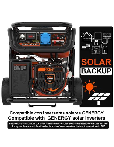 Generador 7000W-230V Gasolina Arranque Automático Apoyo Solar Modelo Mulhacen-SOL