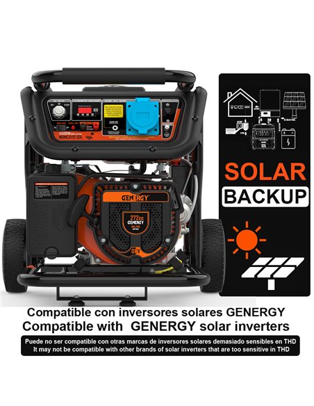 Generador 4500W-230V Gasolina Arranque Automático Apoyo Solar Modelo Moncayo-SOL