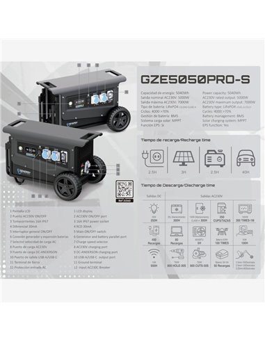 Estación de Energía GZE-5050-PRO-S 5040 Wh 5000 W